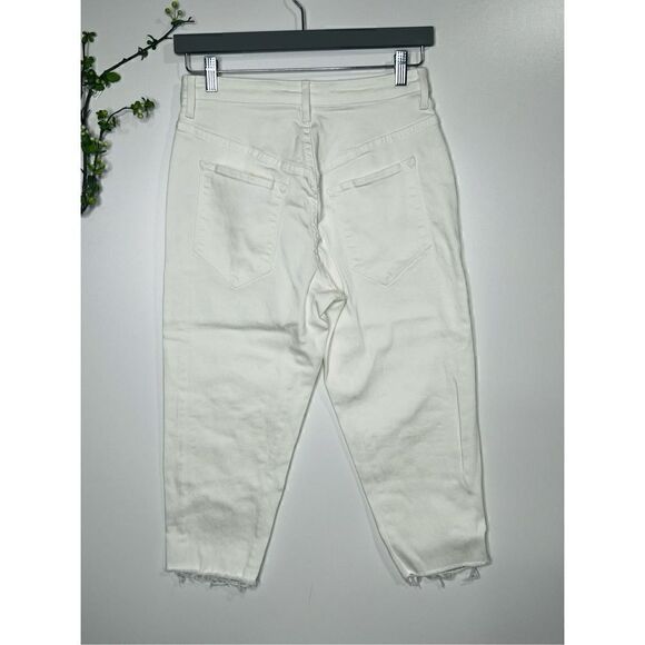 Helmut Lang White Crop Boyfriend Jeans Raw Hem - Picture 6 of 13